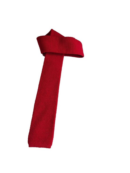 Miltons Other - Vintage Miltons Men's 100% Virgin Wool Necktie Tie Red Narrow Square Classic